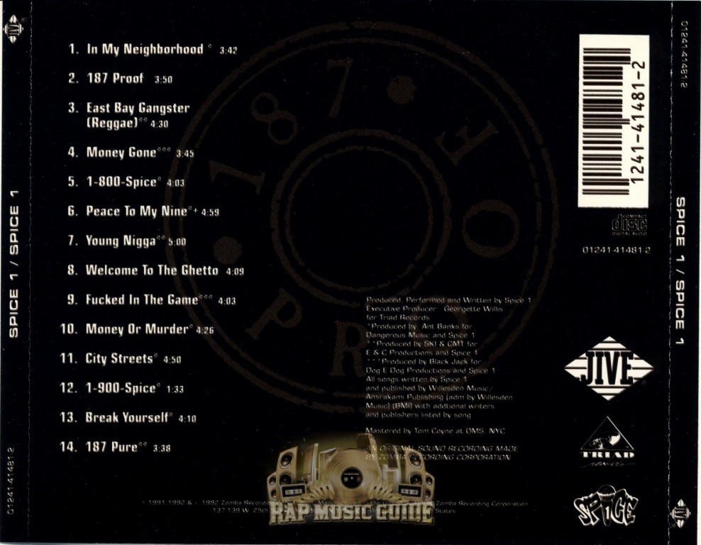 Spice 1 Spice 1 CD Rap Music Guide